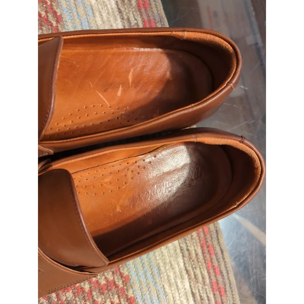 Wolf & Shepherd Ringer Loafer Men Shoe Size 12.5‎ Maple Calfskin Penny Loafer